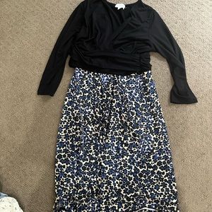 Faux-Wrap Printed Maternity & Nursing Dress